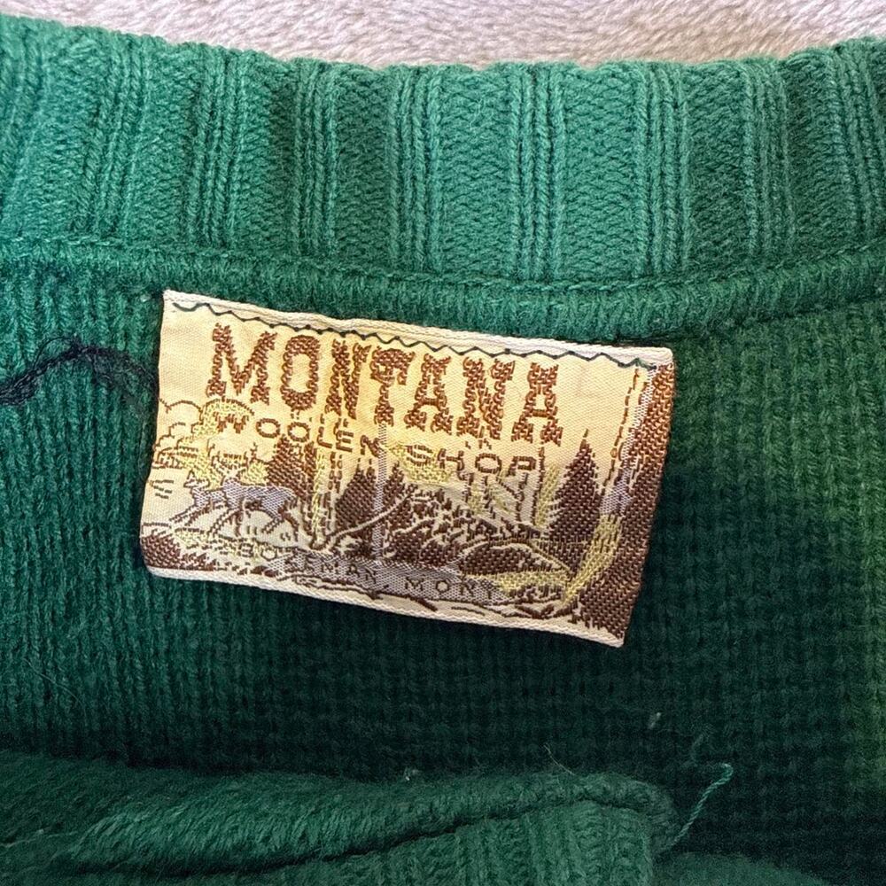 VTG Nordic Pattern Cardigan Green Wool Knit Women’s Large Sweater Button Up - Picture 3 of 8